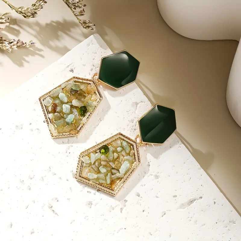 Emerald Cascade Earrings - Image 2